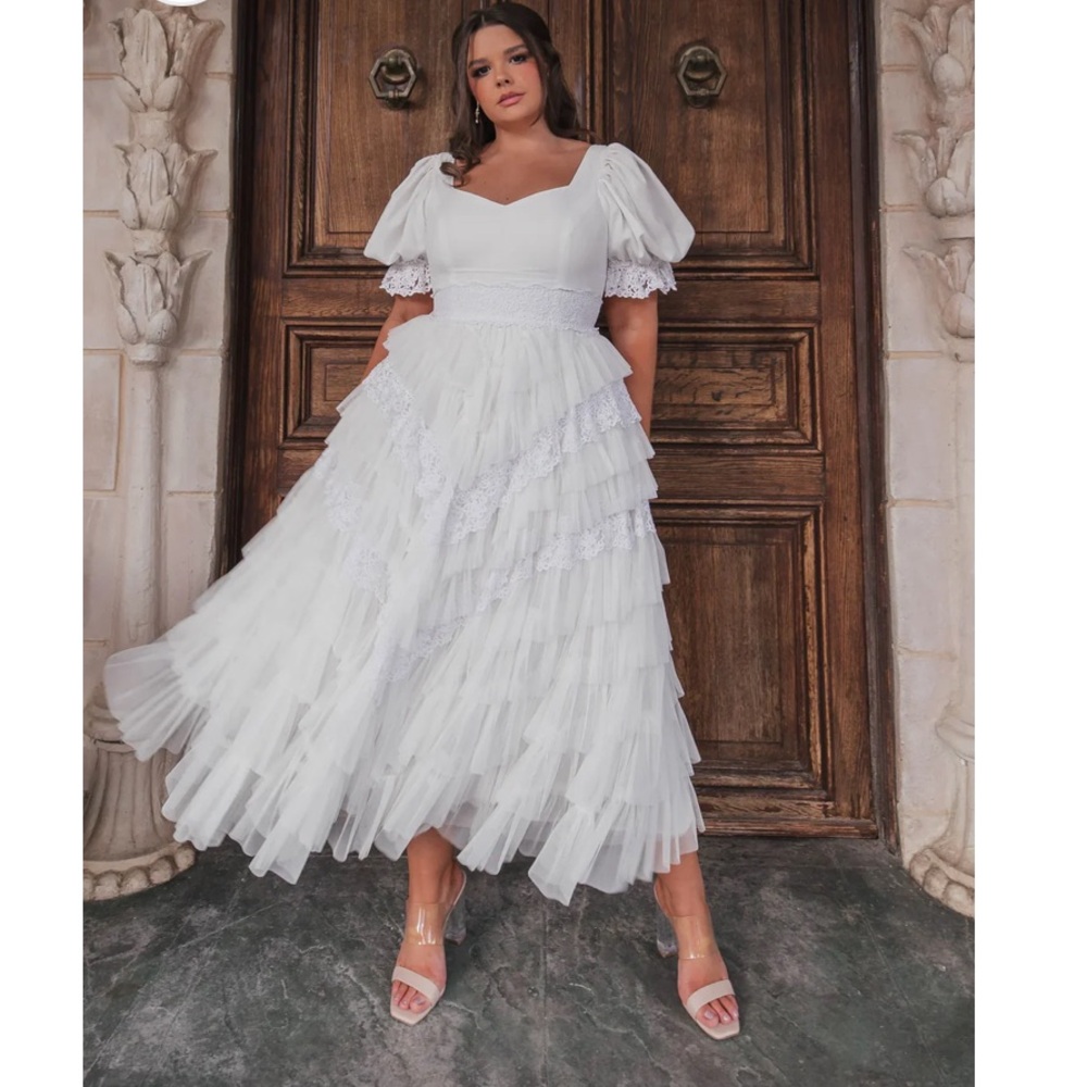 JessaKae Thumbalina Ivory Lace Dress Size Large Bridal Wedding